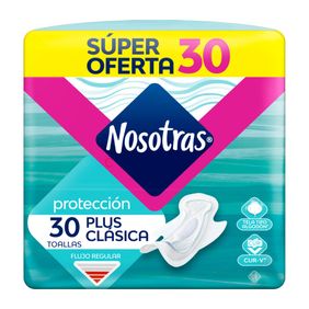 Toallas Higiénicas Nosotras Plus Clasica Tela Tipo Algodón