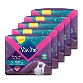 Combo Toallas Higiénicas Nosotras Buenas Noches Máxima Protección L-XL x 15und