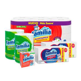 Combo Papel Higiénico + Toallas Cocina + Servilletas + Pañuelos Gripales Familia