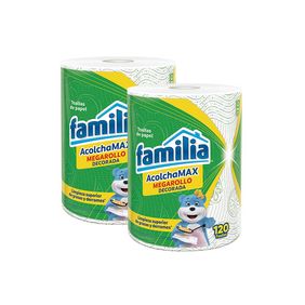 Combo Toallas Cocina Familia AcolchaMAx Megarollo Decoradas 2 rollos x 120 hojas