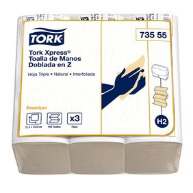 Toalla de Manos Tork Doblada en Z Hoja Triple Natural 150 toallas