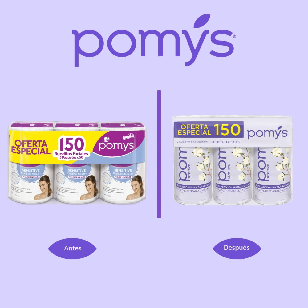 Rueditas Desmaquilladoras Sensitive - Pomys - Cuidate en Familia