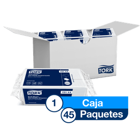 Tork Plus® Servilleta Dispensada/ Universal/ Blanco/ caja x 45 pqts x 100 serv. c/u