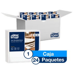 Tork® Servilleta Dinner/ Advanced/ Blanco/ 24 paquetes x 50 serv c/u