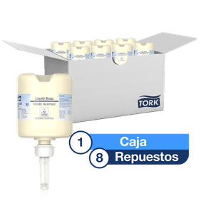 Tork® Jabón mini Liquido para Manos con fragancia/Premium/ 475 ml/ 8 repuestos