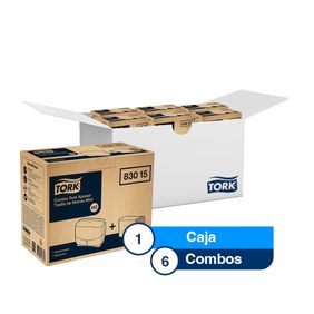 Combo Dispensador Mini + Toallas Manos Tork Doblada en Z  Hoja Triple Blanca x150 X 6 Cajas