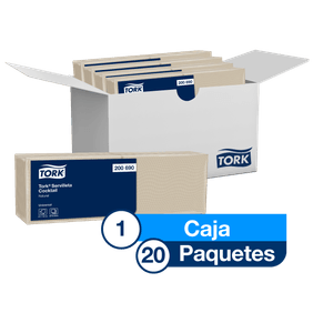 Tork® Servilleta Cocktail/ Universal/ Natural/ 20 paquetes x 200 serv. c/u