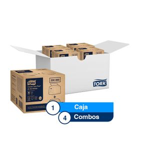 Combo Dispensador Gris + Servilleta Tork Plus Dispensada Universal Blanco X 4 Cajas