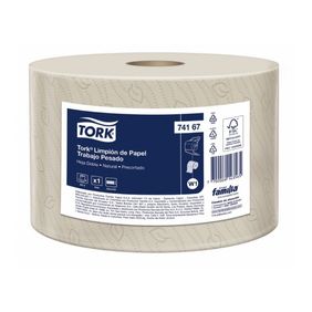 Tork® Limpión de Papel Trabajo Pesado/ Hoja doble/Natural/ 400 m / 1 rollo