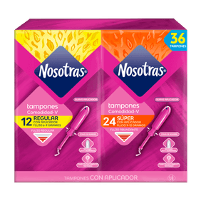 Tampones Nosotras con Aplicador Regular x12 + Super x24