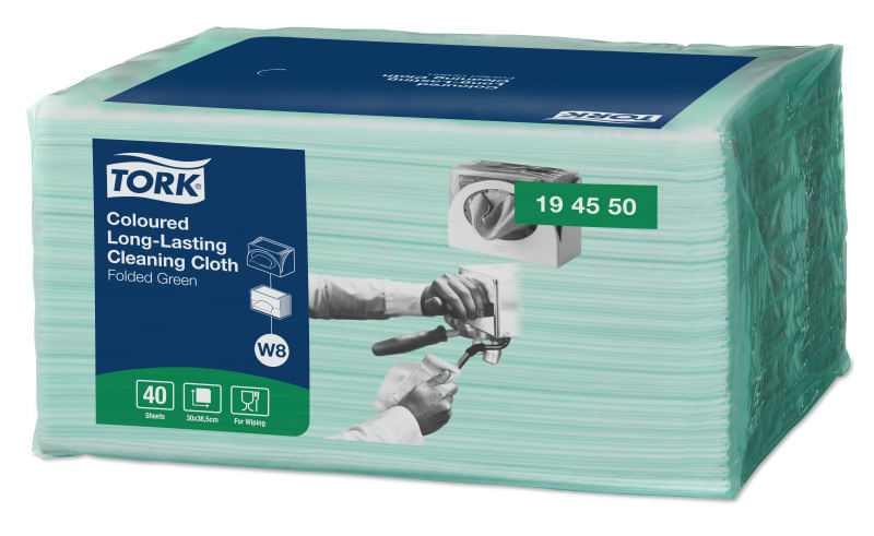 Tork® Paño de Limpieza Larga Duración/Verde/1 paquete x40 paños-1777158486797